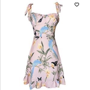 Omi Studio GAIA Floral Summer Mini Dress Baby Doll Fit & Flare Dress M